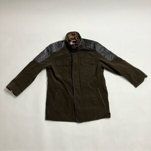 MICHAEL KORS khaki puffer with zip in hood and rabbit fur collar